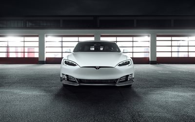 4k, la Tesla Model S Novitec, vue de face, 2018 voitures, la Model S, des voitures &#233;lectriques, Tesla