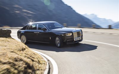 A Rolls-Royce Phantom, 2017, carro de luxo, limousine, Carro brit&#226;nico, preto Phantom