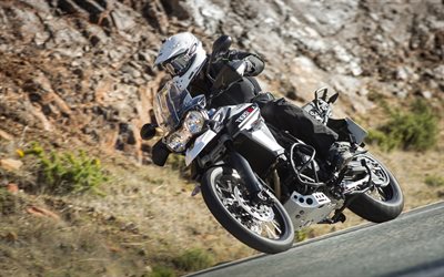 4k, Triumph Tiger 800, estrada, 2018 motos, aventura-moto, piloto, sbk, Triunfo