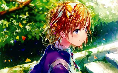 Honoka Kosaka, 4k, manga, anime characters, Love Live