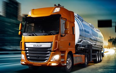 4k, DAF CF, road, 2017 truck, tanker, new CF, trucks, DAF
