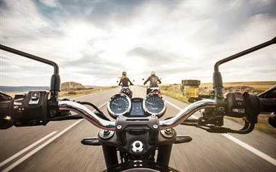 Kawasaki, 4k, tableau de bord, les motards, moto de direction