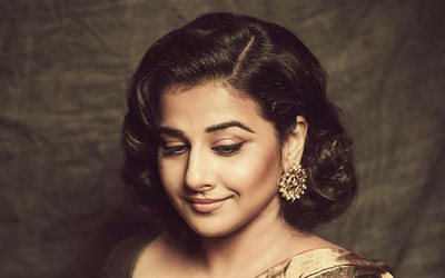 4k, Vidya Balan, 2017, Bollywood, beauty, portrait, indian actress, brunette