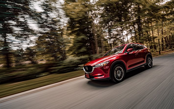 4k, le Mazda CX-5 Skyactiv-D, 2019 voitures, CA-spec, le flou de mouvement, 2019 Mazda CX-5, japonais voitures, Mazda