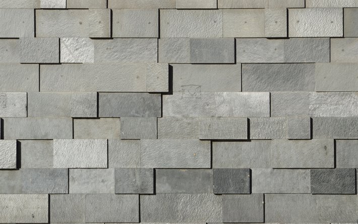 gris mur de pierre, 4k, d&#233;coratif rock, gris brickwall, de pierre, de textures, de gris grunge fond, pierres de couleur, macro, la pierre d&#39;origines, de milieux gris