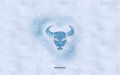 Taurus zodiac sign, winter concepts, snow texture, snow background, Taurus sign, winter art, Taurus