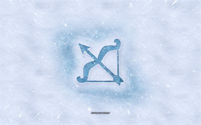 Sagittarius zodiac sign, winter concepts, snow texture, snow background, Sagittarius sign, winter art, Sagittarius