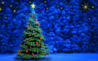 new year tree, winter, christmas tree, christmas decorations, xmas backgrounds, new years eve, christmas concepts, happy new year, xmas decorations, background with xmas tree