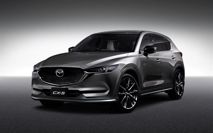 Mazda CX-5, 2017, crossover, silver CX-5, new cars, Japanese cars