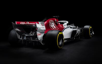 1 Sauber C37, 2018, Formula, yarış arabası, arka g&#246;r&#252;ş, resmi fotoğraflar, F1, yarış, Sauber F1 Takımı