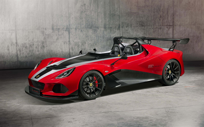 lotus 3-elf 430, 2018, roadster, rot sport-coup&#233;, auto-rennen, british sports cars, lotus