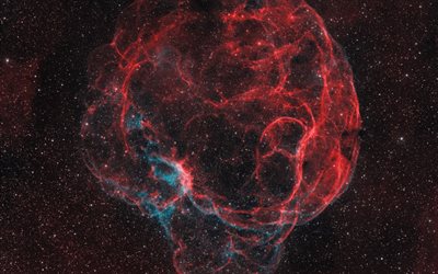 simeis 147, die spaghetti nebel, supernova-&#252;berrest, milchstra&#223;e, weltraum, krim-observatorium