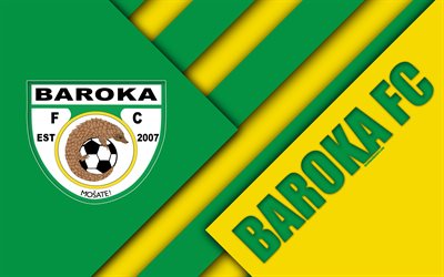 Baroka FC, 4k, Sud-Africaine de Football Club, le logo vert jaune de l&#39;abstraction, de logo, la conception de mat&#233;riaux, Ga-Mphahlele, l&#39;Afrique du Sud Premier Soccer League, football