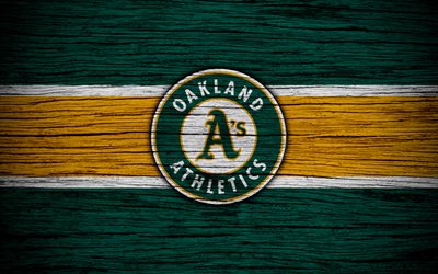 Oakland Athletics, 4k, MLB, baseball, USA, Major League Baseball, tr&#228;-struktur, konst, baseball club