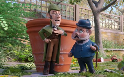 Sherlock Gnomes, 2018, Gnomeo y Julieta, el Estadounidense de dibujos animados, cartel, promo