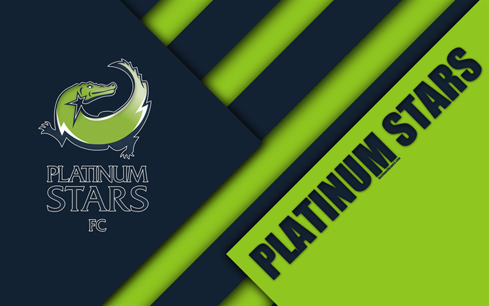 Platinum Stars FC, 4k, Sud-Africaine de Football Club, le logo, le bleu-vert de l&#39;abstraction, de logo, la conception de mat&#233;riaux, Rustenburg, Afrique du Sud, Premier de la Ligue de Soccer, de football