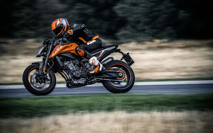 KTM 790 Duke, raceway, 4k, 2019 bikes, biker, superbikes, KTM