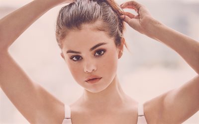 Selena Gomez, Cantora norte-americana, sess&#227;o de fotos, retrato, rosto, mulher bonita, 4k