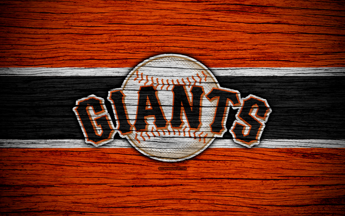 Giants de San Francisco, 4k, MLB, le baseball, etats-unis, de la Ligue Majeure de Baseball, de bois, texture, art, club de baseball