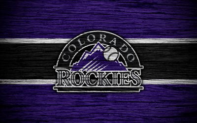 Colorado Rockies, 4k, MLB, baseball, USA, Major League Baseball, tr&#228;-struktur, konst, baseball club