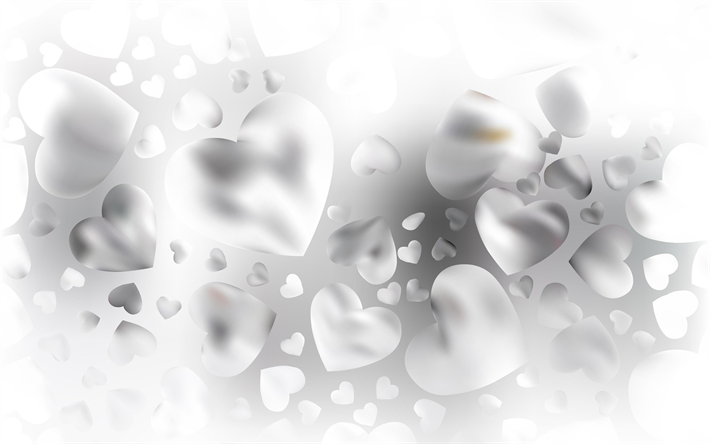 ダウンロード画像 白いハーツ 3d心 愛概念 白背景 作品 3dハーツ 3dアート 心 フリー のピクチャを無料デスクトップの壁紙