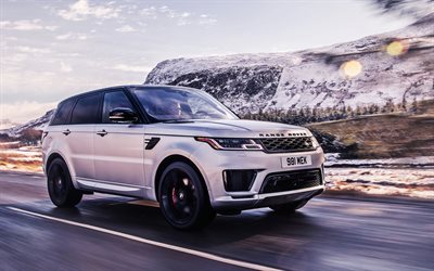 Land Rover Range Rover Sport HST, 2020, Brittiska bilar, nytt silver Range Rover Sport, lyx-SUV, Land Rover