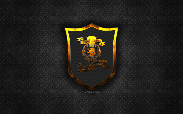 Livingston FC, Scottish football club, nero, struttura del metallo, logo in metallo, emblema, Livingstone, Scozia, Scottish Premiership, creativo, arte, calcio