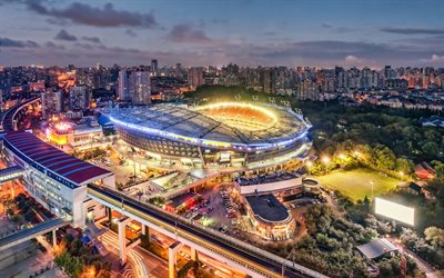 Hongkou Football Stadium, y&#246;, jalkapallo, Shanghai Gr&#246;nlanti Shenhua Stadium, jalkapallo-stadion, Shanghai, Kiina, Shanghai Gr&#246;nlanti Shenhua FC