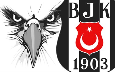 Besiktas JK, turco, club de f&#250;tbol, arte creativo, &#225;guila, logotipo, emblema, Estambul, Turqu&#237;a, BJK