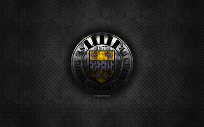 St Mirren FC, Scottish football club, musta metalli tekstuuri, metalli-logo, tunnus, Paisley, Skotlanti, Skotlannin Valioliigassa, creative art, jalkapallo