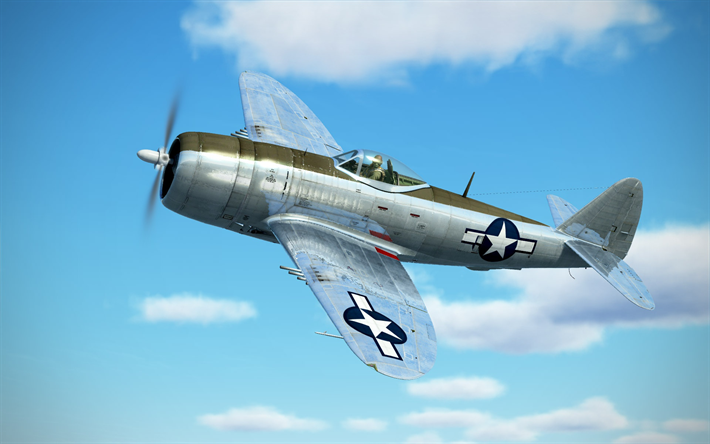 republic p-47 thunderbolt, p-47d, american fighter-bombers, usaf, world war ii, military aircraft
