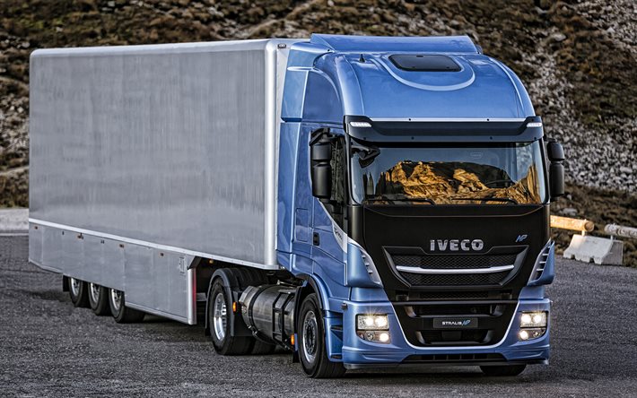 Iveco Stralis, 2020, tung lastbil, trucking, cargo leverans, new blue Stralis, italienska lastbilar, Iveco