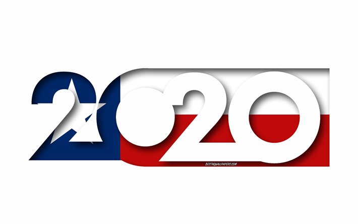 Texas 2020, AMERIKANSKA staten, Flaggan i Texas, vit bakgrund, Tennessee, 3d-konst, 2020 begrepp, Texas flagga, flags of american states, 2020 Nytt &#197;r, 2020 Texas flagga