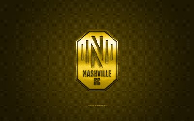 Nashville SC, squadra di football Americano, MLS, giallo carbonio sfondo, Nashville SC nuovo logo, USA, calcio