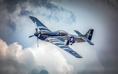 North American P-51 Mustang, USAF, World War II, military aircraft, fighter, United States Air Force, USA