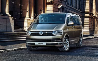 Volkswagen Multivan, 2020, exterior, vista de frente, gris minivan, nuevo gris Multivan, los coches alemanes, Volkswagen