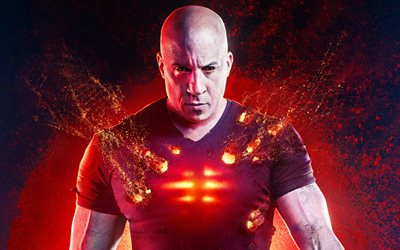 Bloodshot, 2020, 4k, promotional materials, poster, Vin Diesel, Ray Garrison, main characters, superhero