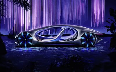 Mercedes-Benz VISION AVTR, 2020, 4K, la vista lateral, los coches del futuro, coches el&#233;ctricos, coches alemanes, Mercedes