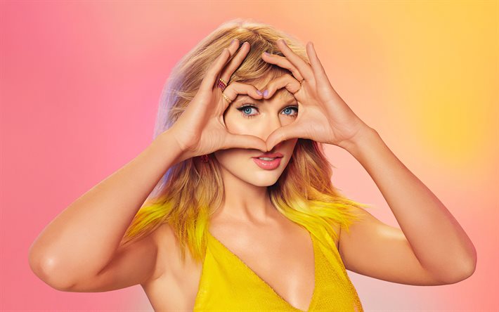 ダウンロード画像 Taylor Swift 驚 肖像 黄色のドレス アメリカの歌手 アメリカスター 美女 フリー のピクチャを無料デスクトップの壁紙