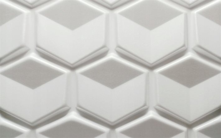 white hexagons 3d texture, stone white 3d texture, hexagons white background, 3d white ceramic tiles, ceramic tiles texture, 3d white hexagons background, hexagons texture