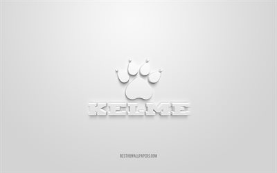 Kelme logo, white background, Kelme 3d logo, 3d art, Kelme, brands logo, white 3d Kelme logo