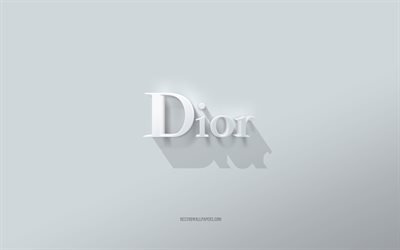 Dior logotyp, vit bakgrund, Dior 3d logotyp, 3d konst, Dior, 3d Dior emblem