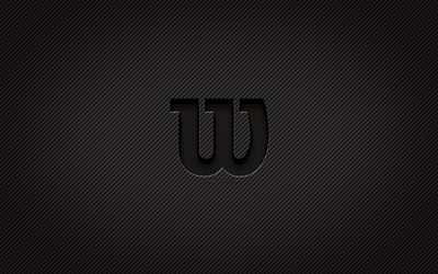 Wilson carbon logo, 4k, grunge art, carbon background, creative, Wilson black logo, brands, Wilson logo, Wilson