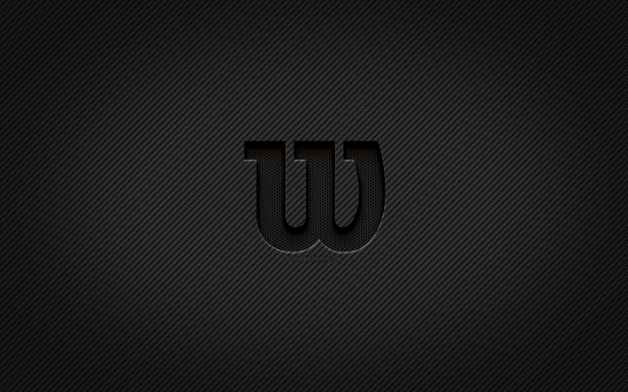 Wilson carbon logo, 4k, grunge art, carbon background, creative, Wilson black logo, brands, Wilson logo, Wilson
