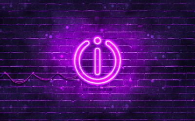 Indesit violet logo, 4k, violeta brickwall, Indesit logo, marcas, Indesit neon logo, Indesit