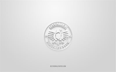 Cavalier FC, luova 3D-logo, valkoinen tausta, Jamaican jalkapalloseura, National Premier League, Kingston, Jamaika, 3d-taide, jalkapallo, Cavalier FC 3d-logo
