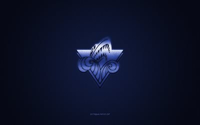 Rimouski Oceanic, club di hockey canadese, QMJHL, logo blu, sfondo blu in fibra di carbonio, Quebec Major Junior Hockey, hockey, Quebec, Canada, logo Rimouski Oceanic