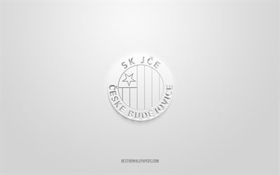 SK Dinamo Ceske Budejovice, yaratıcı 3D logo, beyaz arka plan, &#199;ek Birinci Ligi, 3d amblemi, &#199;ek Futbol Kul&#252;b&#252;, Ceske Budejovice, &#199;ek Cumhuriyeti, 3d sanat, futbol, SK Dinamo Ceske Budejovice 3d logo