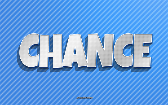 Chance, sfondo di linee blu, sfondi con nomi, nome Chance, nomi maschili, biglietto di auguri Chance, grafica al tratto, immagine con nome Chance