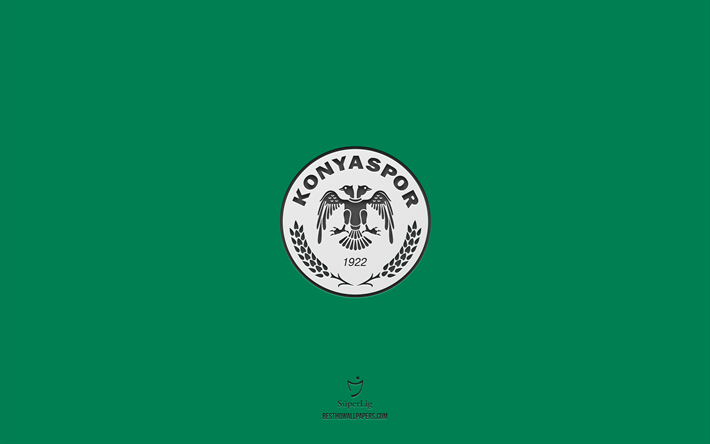 قونيا سبور, خلفية خضراء, فريق كرة القدم التركي, شعار كونيا سبور, الدوري الممتاز, تركيا, كرة القدم, شعار Konyaspor